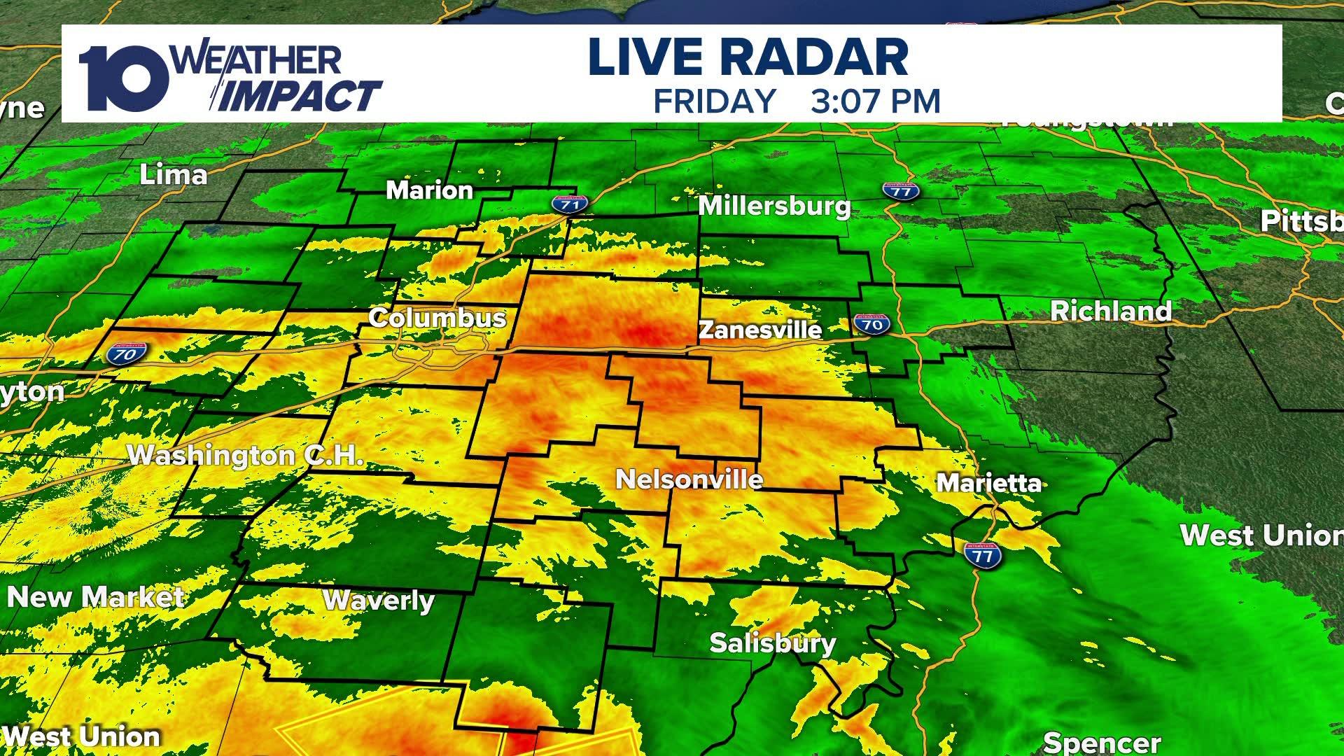 The remnants of Helene, which was once a Category 4 hurricane, are moving through central Ohio.