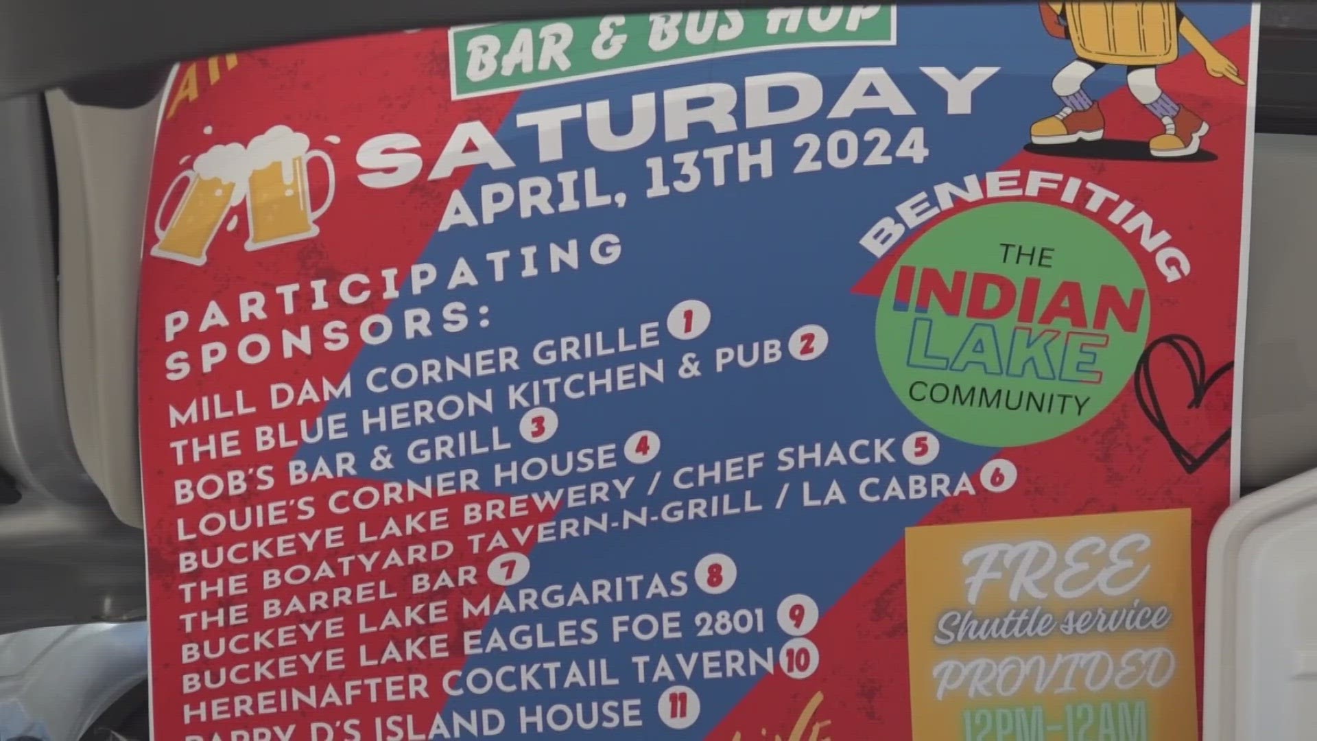 Eleven bars and restaurants in Buckeye Lake came together on Saturday to raise money for the victims of the Indian Lake tornado.