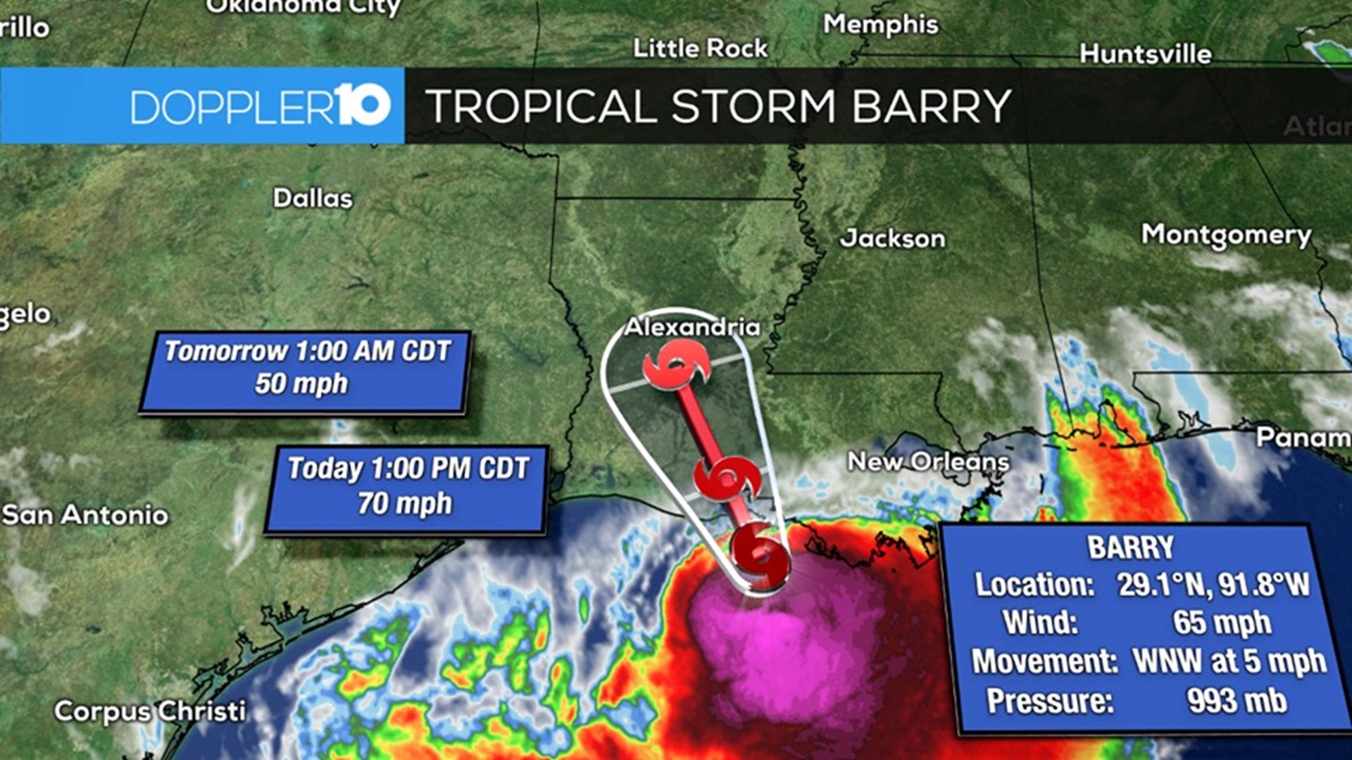 Trouble In The Tropics: Barry Weakens From Hurricane To Tropical Storm ...