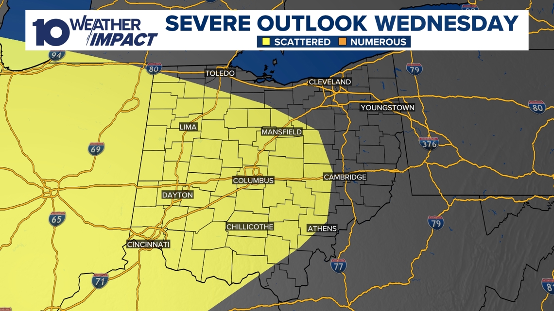 Strong to severe storms may return Wednesday night and Thursday