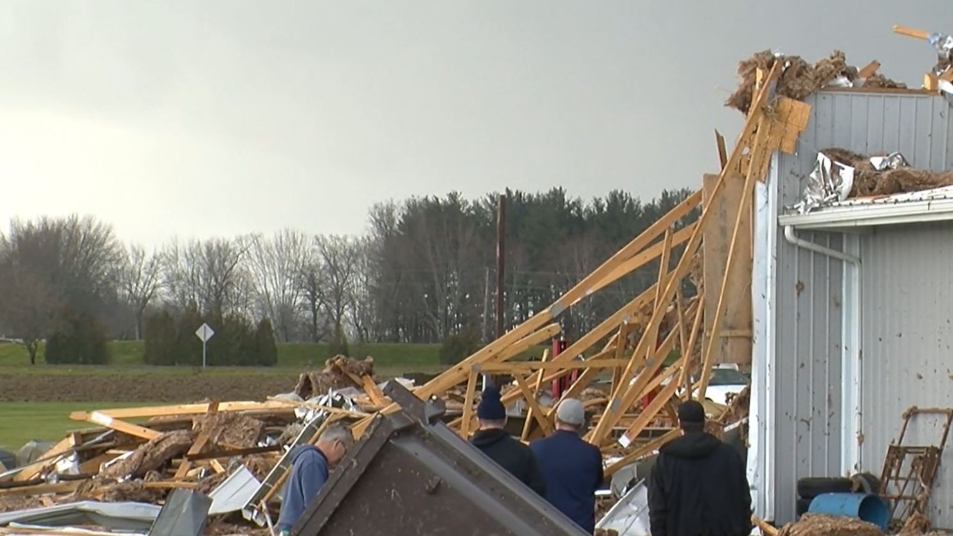The damage happened near State Route 235 and State Route 309, in northwest Ohio, about two miles south of the Village of Ada.