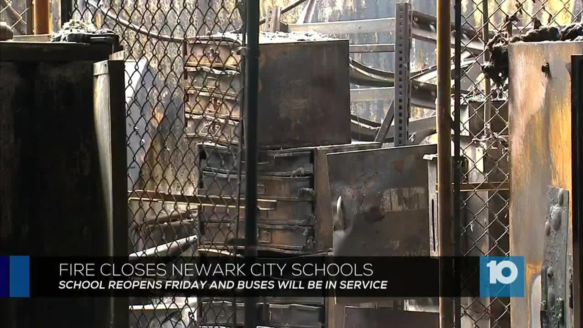 Fire at Newark City Schools bus garage forces school to close