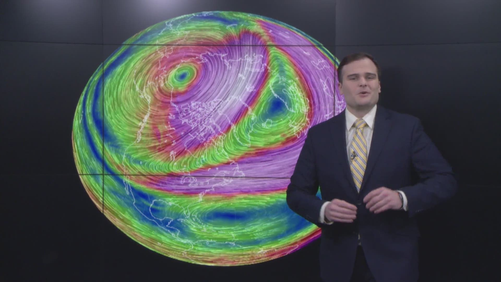 A polar vortex is a constant area of low pressure located over the poles that is strongest during the winter months.