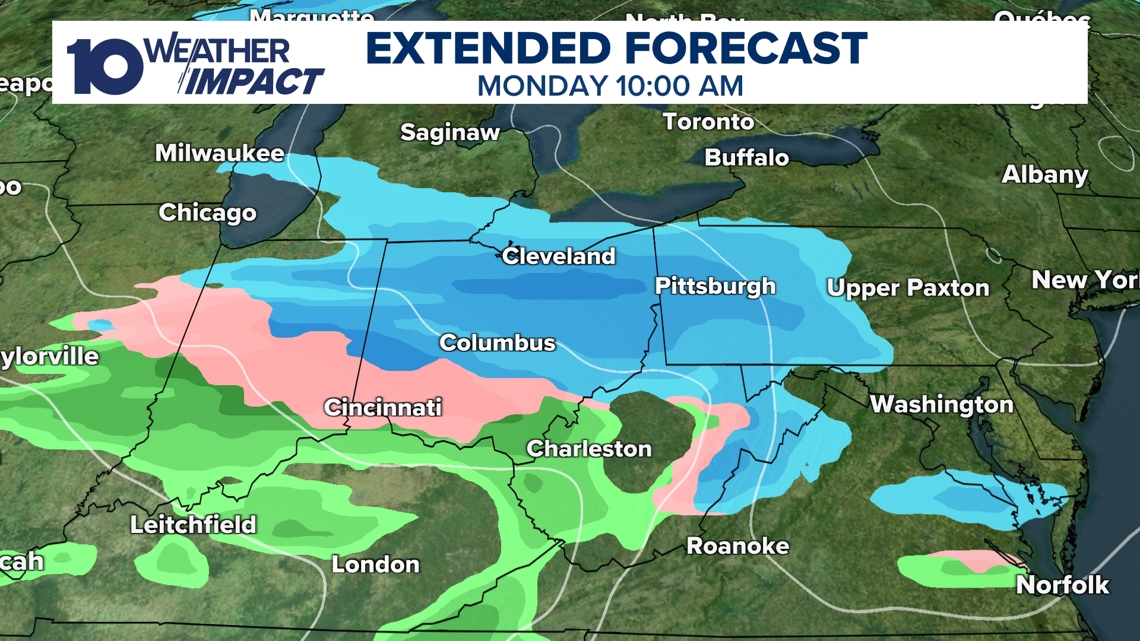 Snow is possible for the Monday morning rush hour
