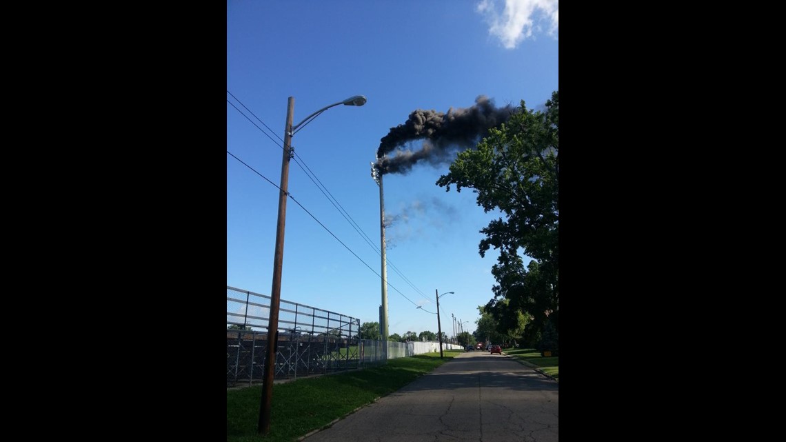 Light Pole, Cell Tower Catches Fire In Grandview