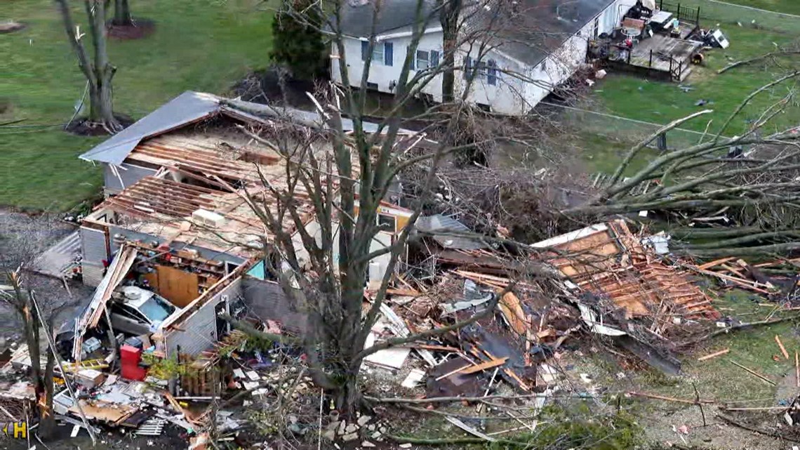 Drone 10: Strong storms leave behind heavy damage to Hilliard home ...