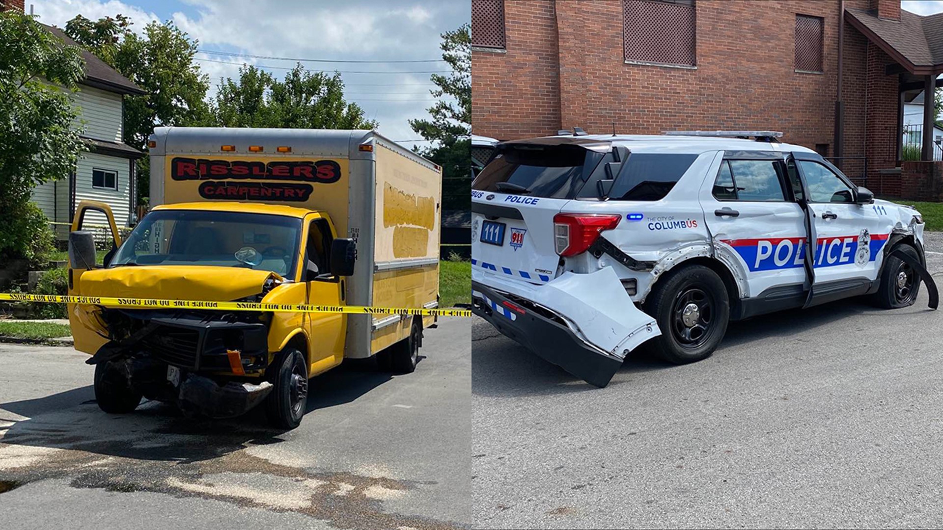 Box truck rams into police cruiser in south Columbus