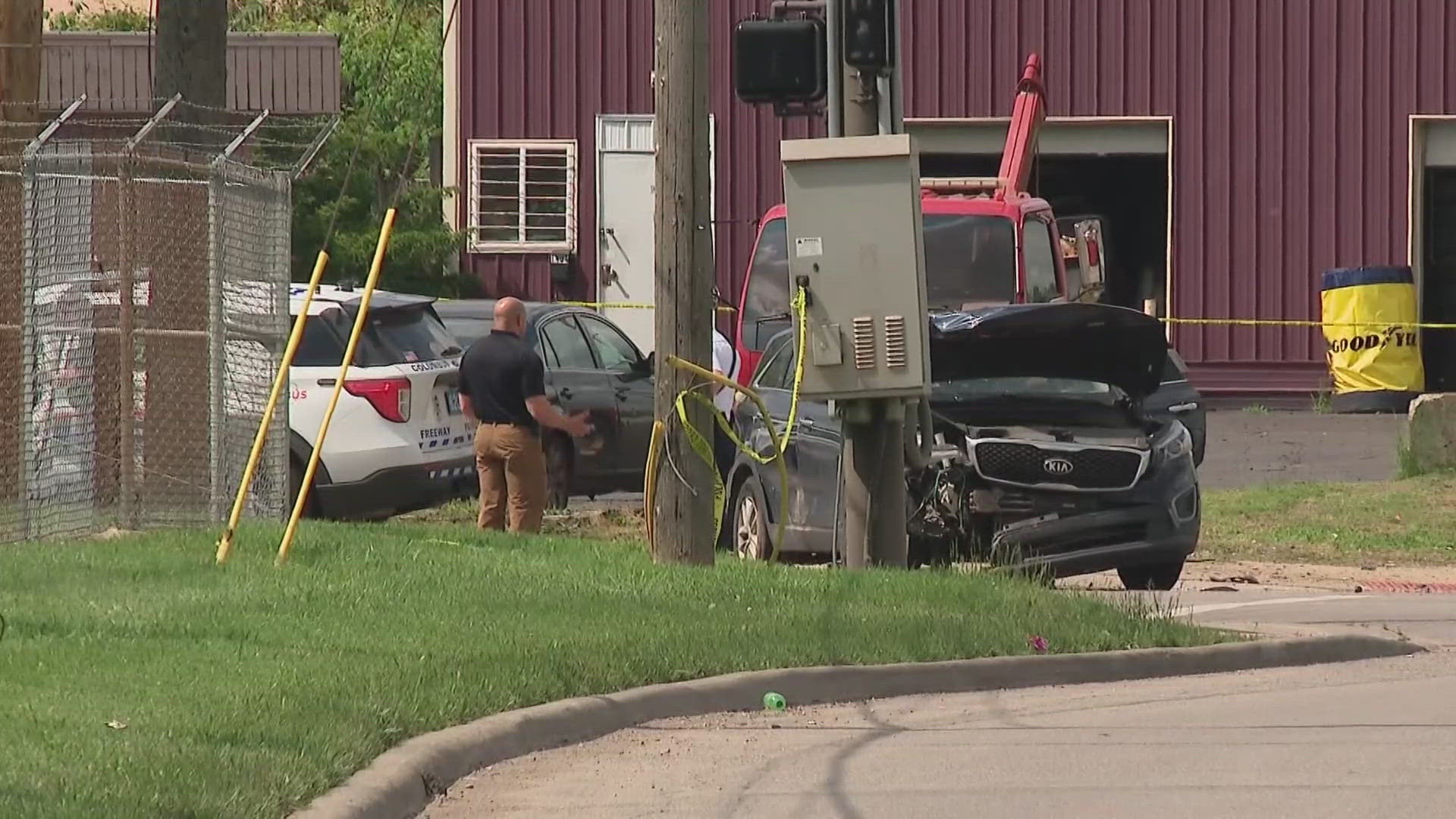 Police said the crash happened at East 5th and Joyce avenues just before 2:55 p.m.