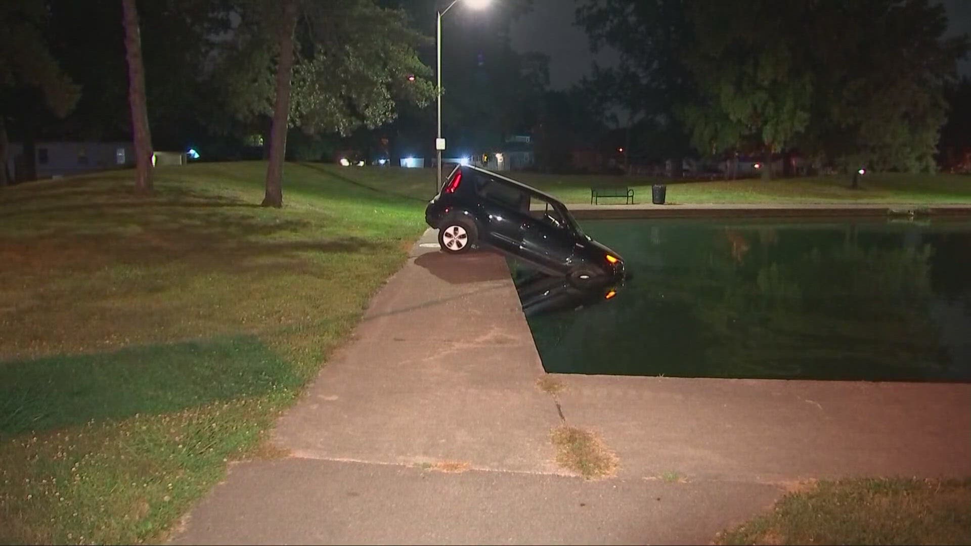 Police found two stolen cars at Krumm Park early Tuesday morning.