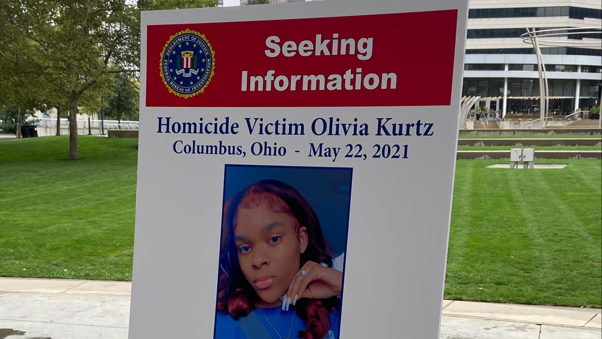 The FBI is offering a reward of up to $25,000 for information related to the fatal shooting of 16-year-old Olivia Kurtz at Bicentennial Park.