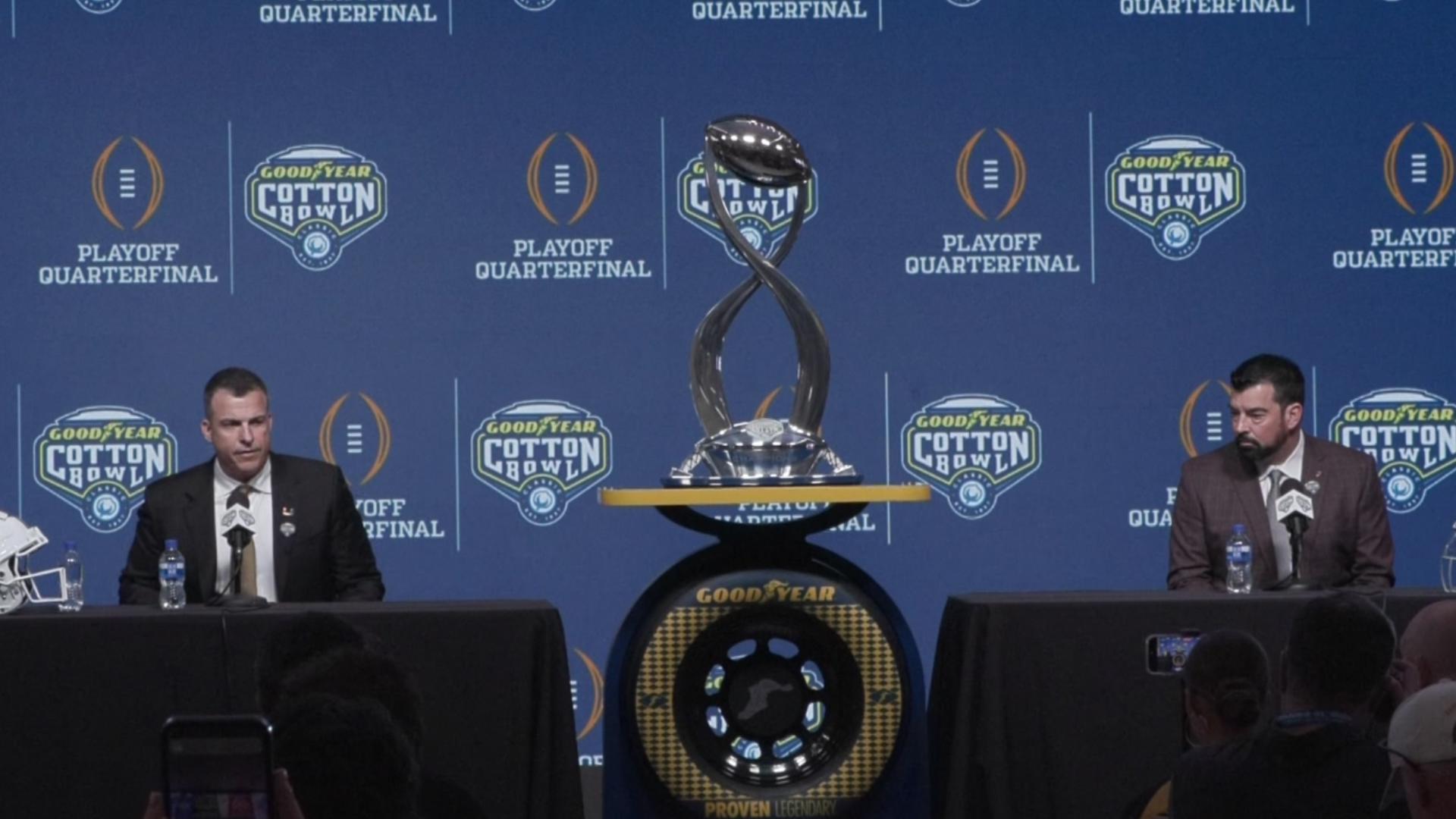 Ryan Day, Mario Cristobal press conference ahead of Cotton Bowl ...