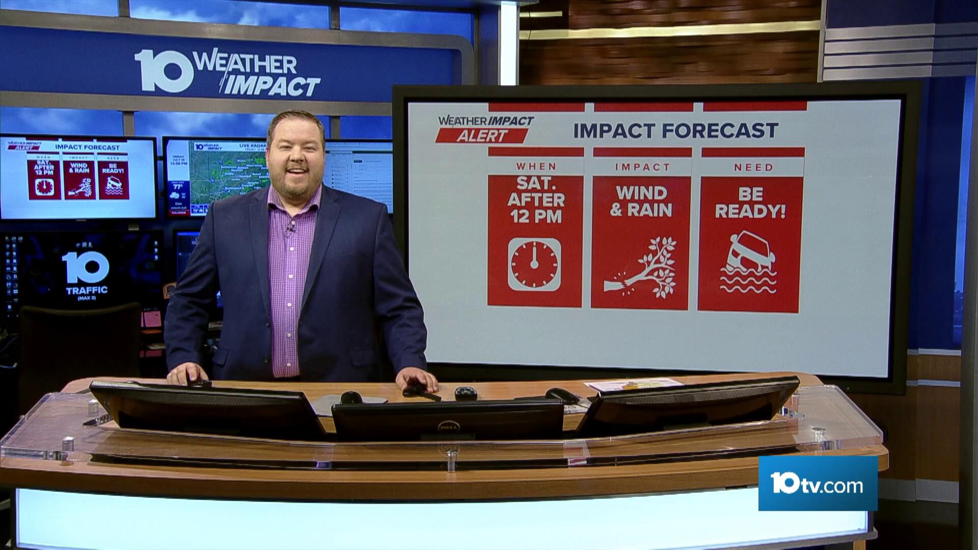 Meteorologist Michael Behrens is tracking severe weather moving into central Ohio this weekend, bringing the chance for strong winds and flooding.