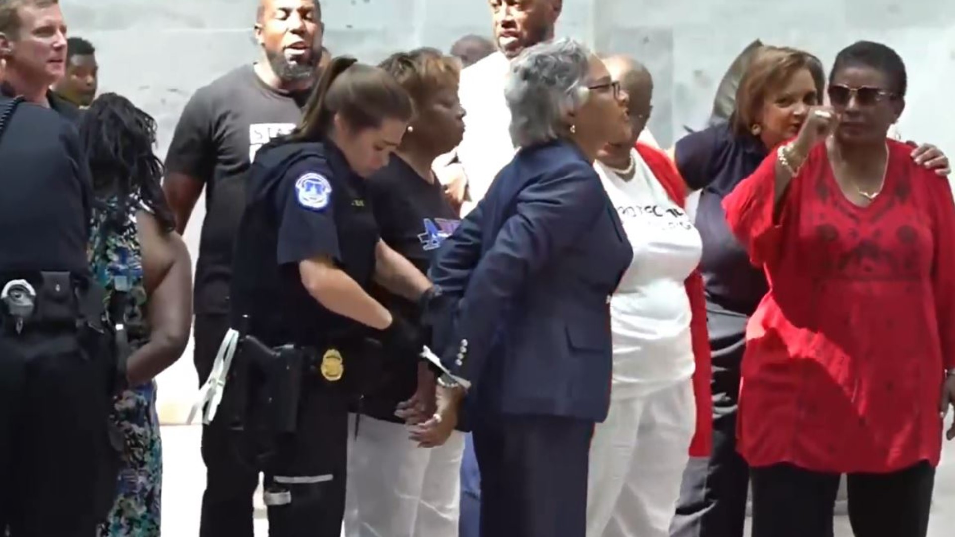 Congresswoman Joyce Beatty was detained by Capitol Police during a voting rights protest at the Hart Senate Office Building.