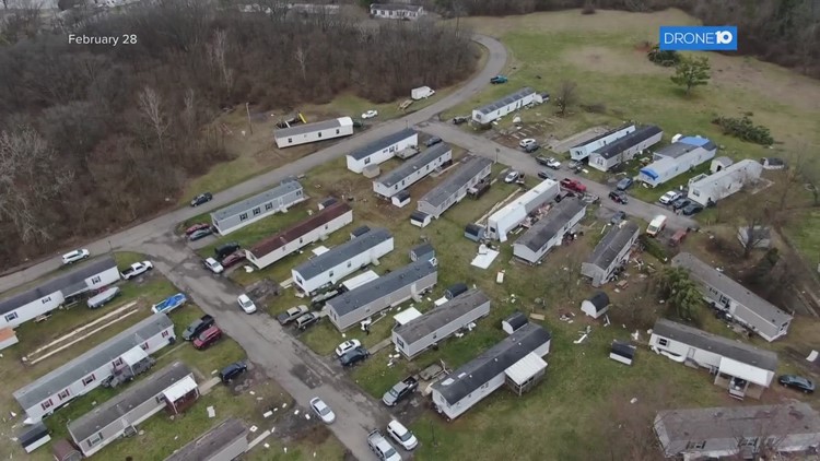 Orient mobile home park still dealing with tornado damage 1 month later