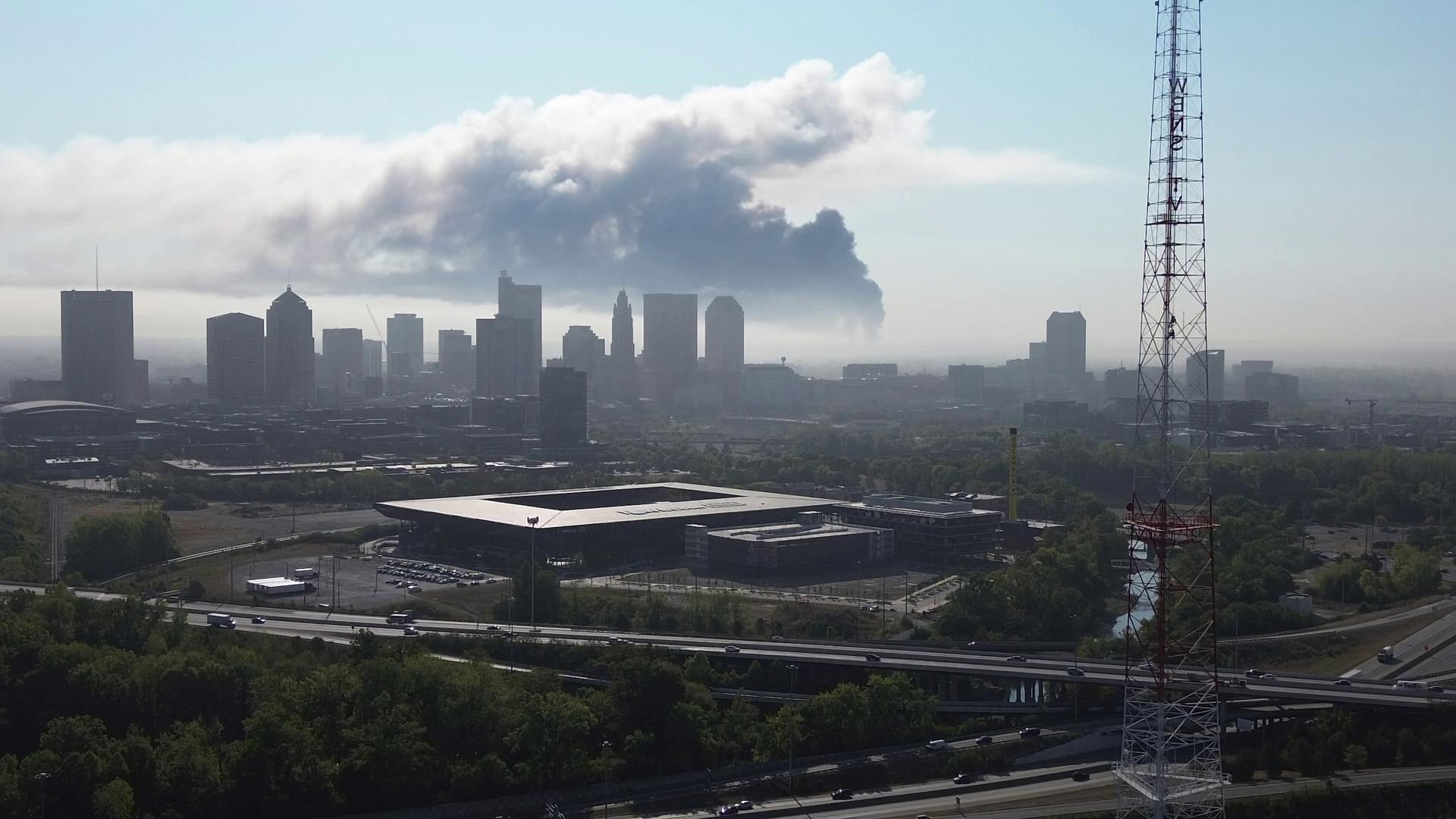 Crews are working to contain a large fire that broke out at an auto scrapyard in southeast Columbus early Friday morning.