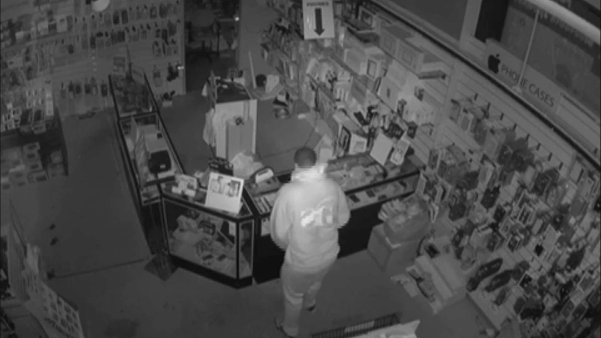 Better Buy, located in Northland Plaza, says a burglar has raided their store four times. The business has lost about $50,000.
