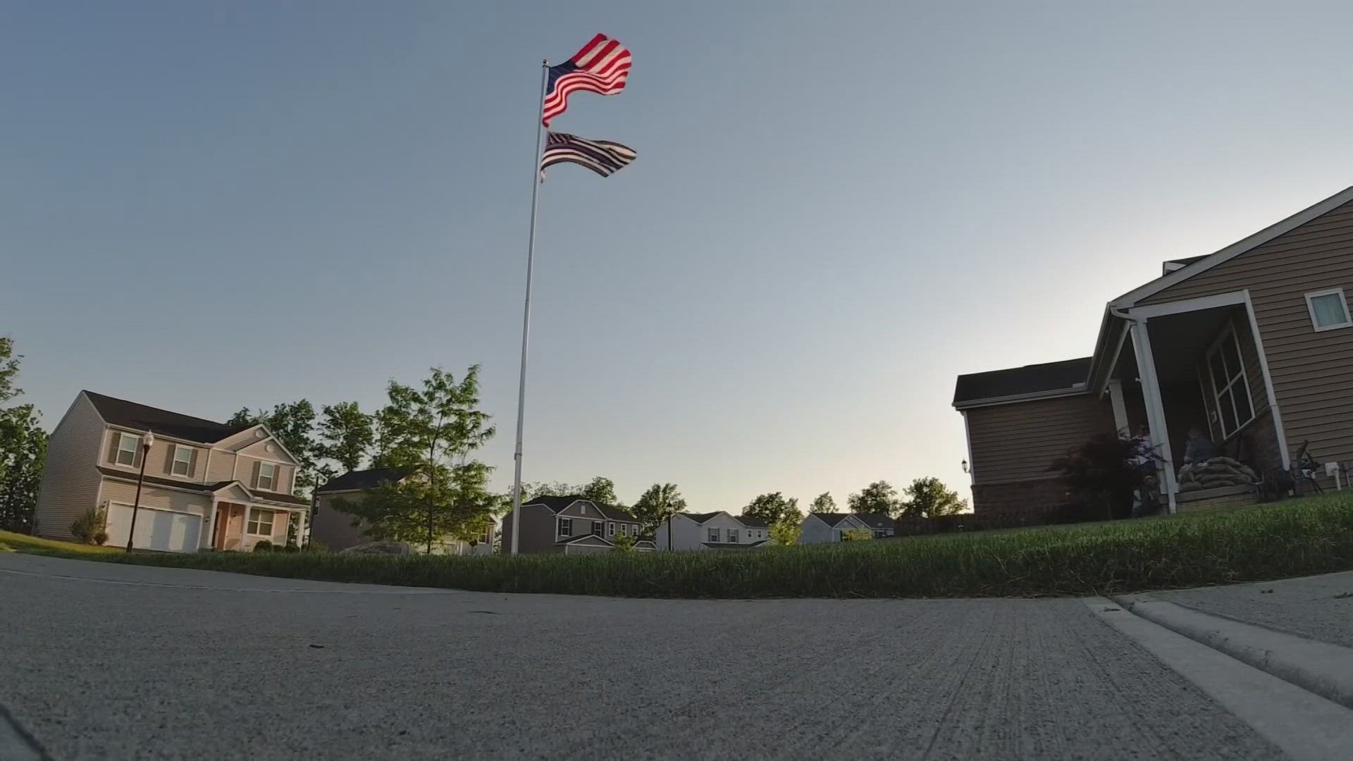 For five years after Eric DiSario's death, his father honored and remembered him by flying the thin blue line flag outside his Etna home.