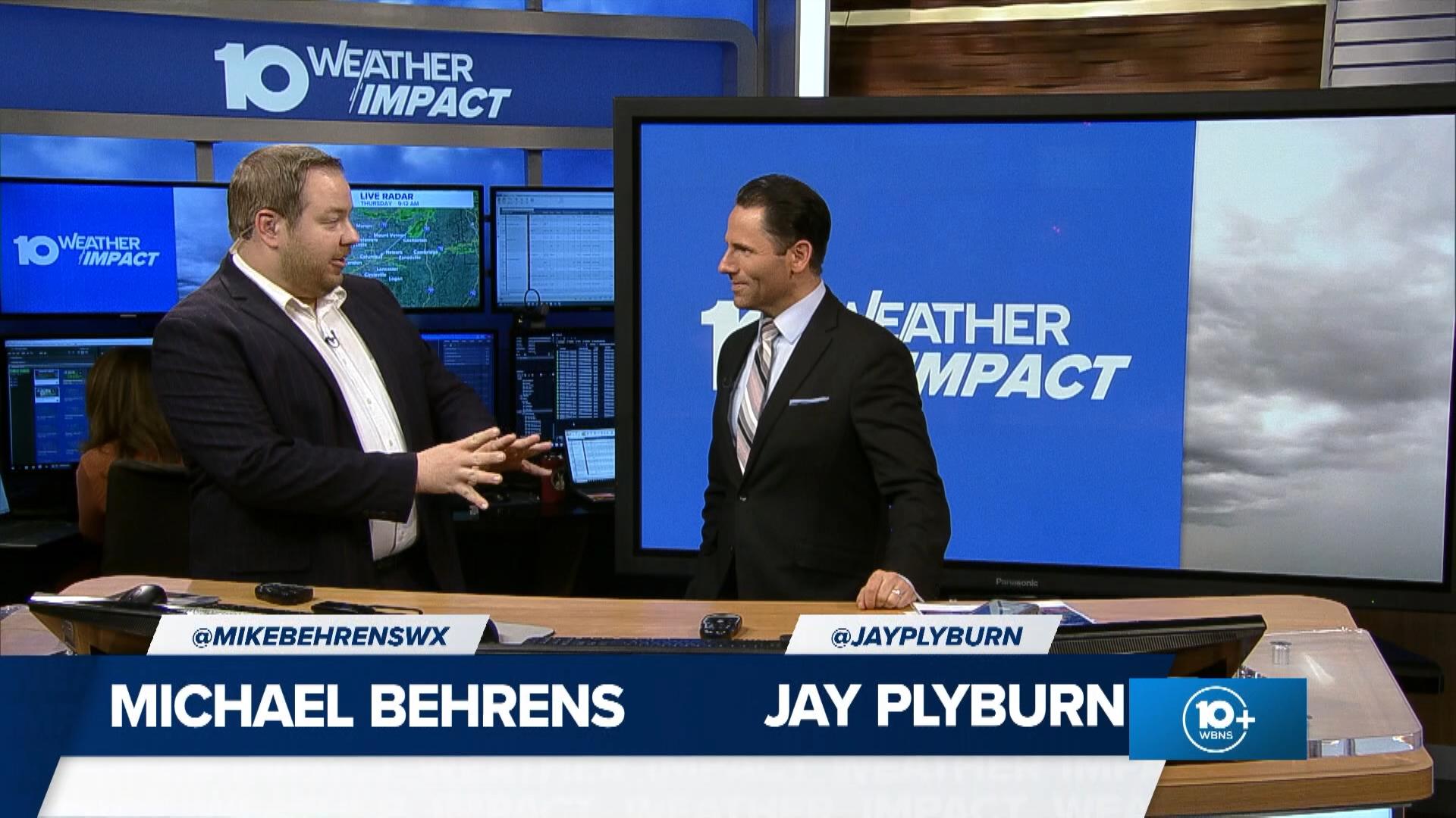 10TV's Jay Plyburn joins Meteorologist Michael Behrens as he breaks down the rain forecast for Thursday and what it will be like for Memorial Day weekend.
