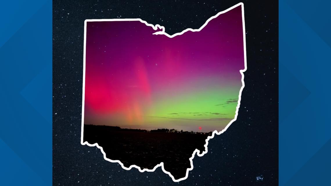The Northern Lights may be visible in central Ohio on Monday night