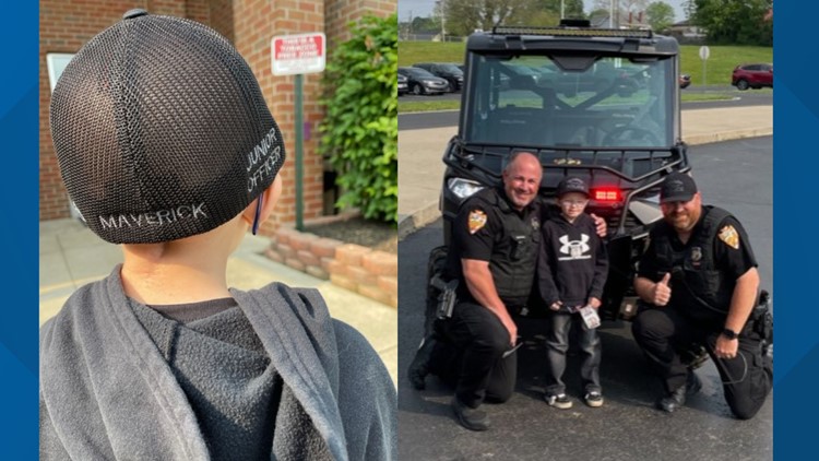 Newark police, Carson Elementary School cheer on boy who completed brain cancer treatment