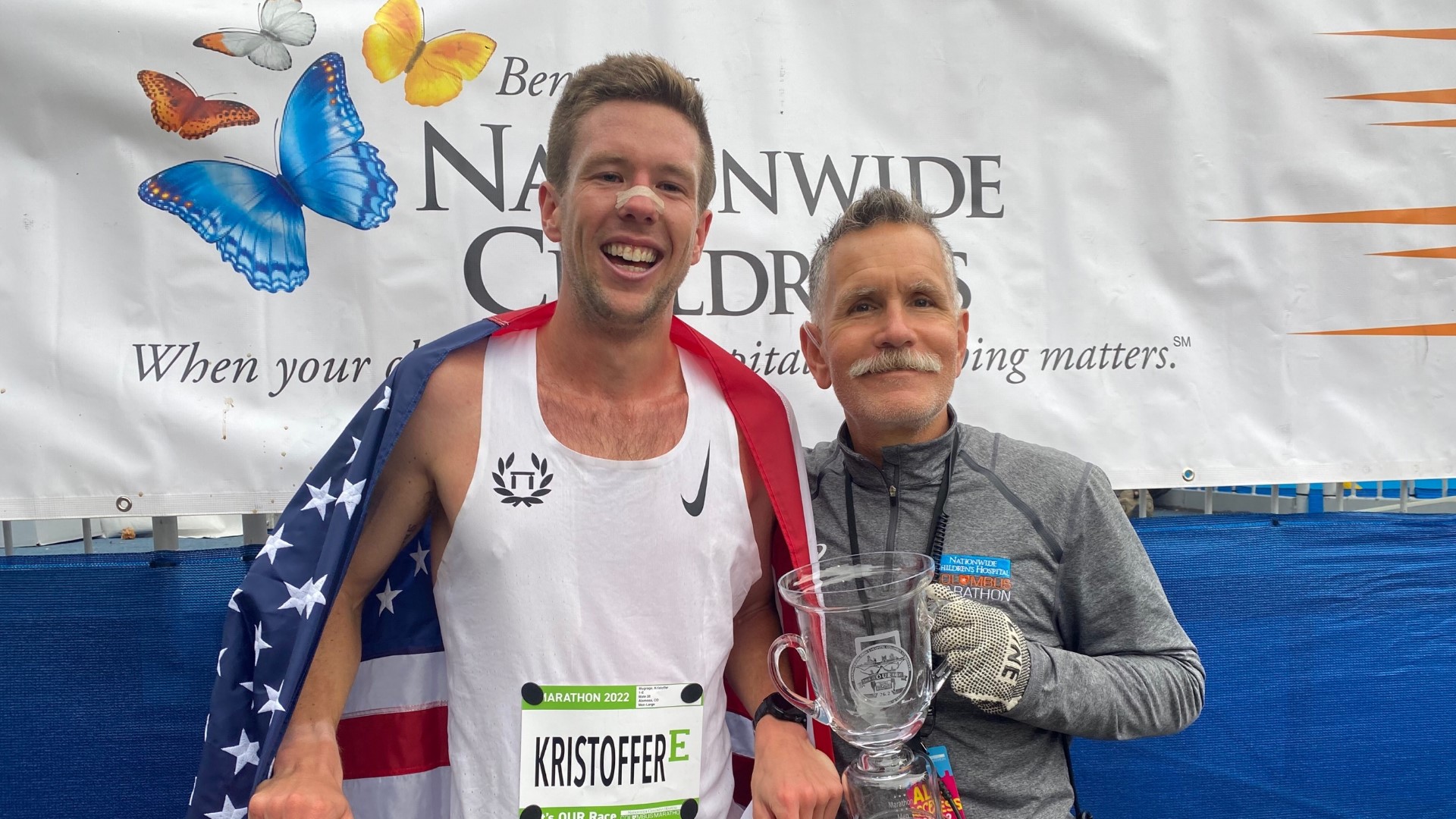 Kristoffer Mugrage, from Colorado, ended the marathon first with a time of 2:16:11. His time qualifies him for the U.S. Olympic Trials.