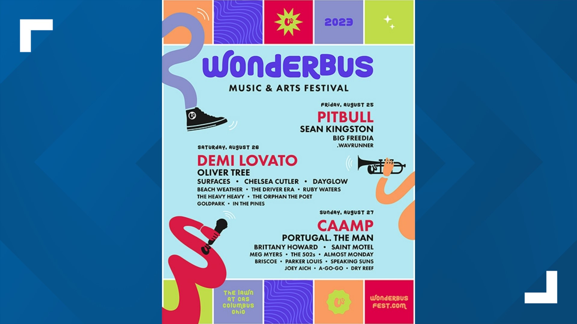 See who's performing at WonderBus Music & Arts Festival this year