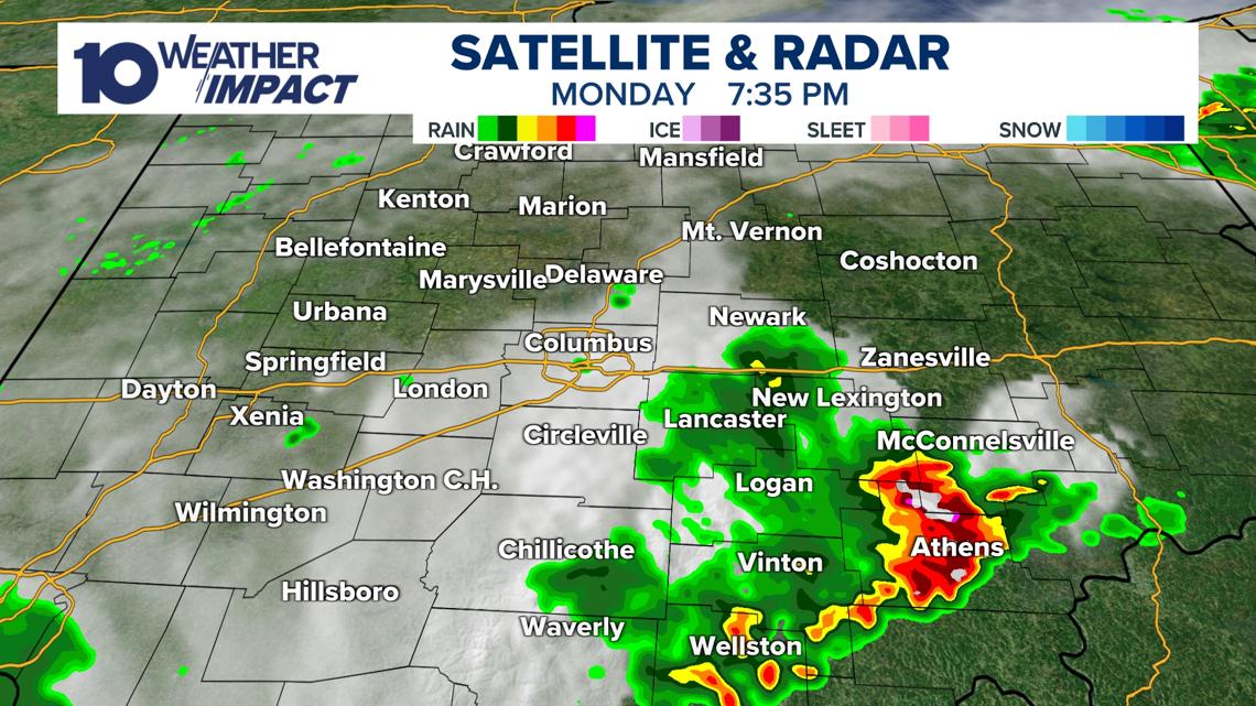 Showers, storms moving through central Ohio — live radar, weather updates