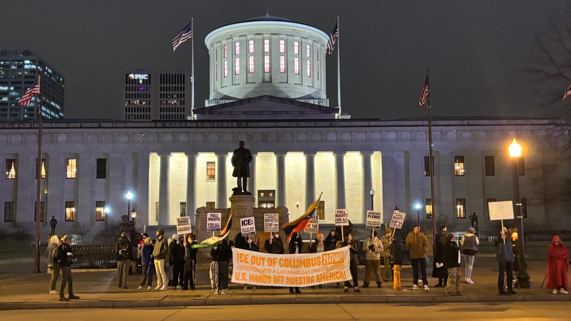 Columbus protesters rally after fatal ICE shooting in Minneapolis ...