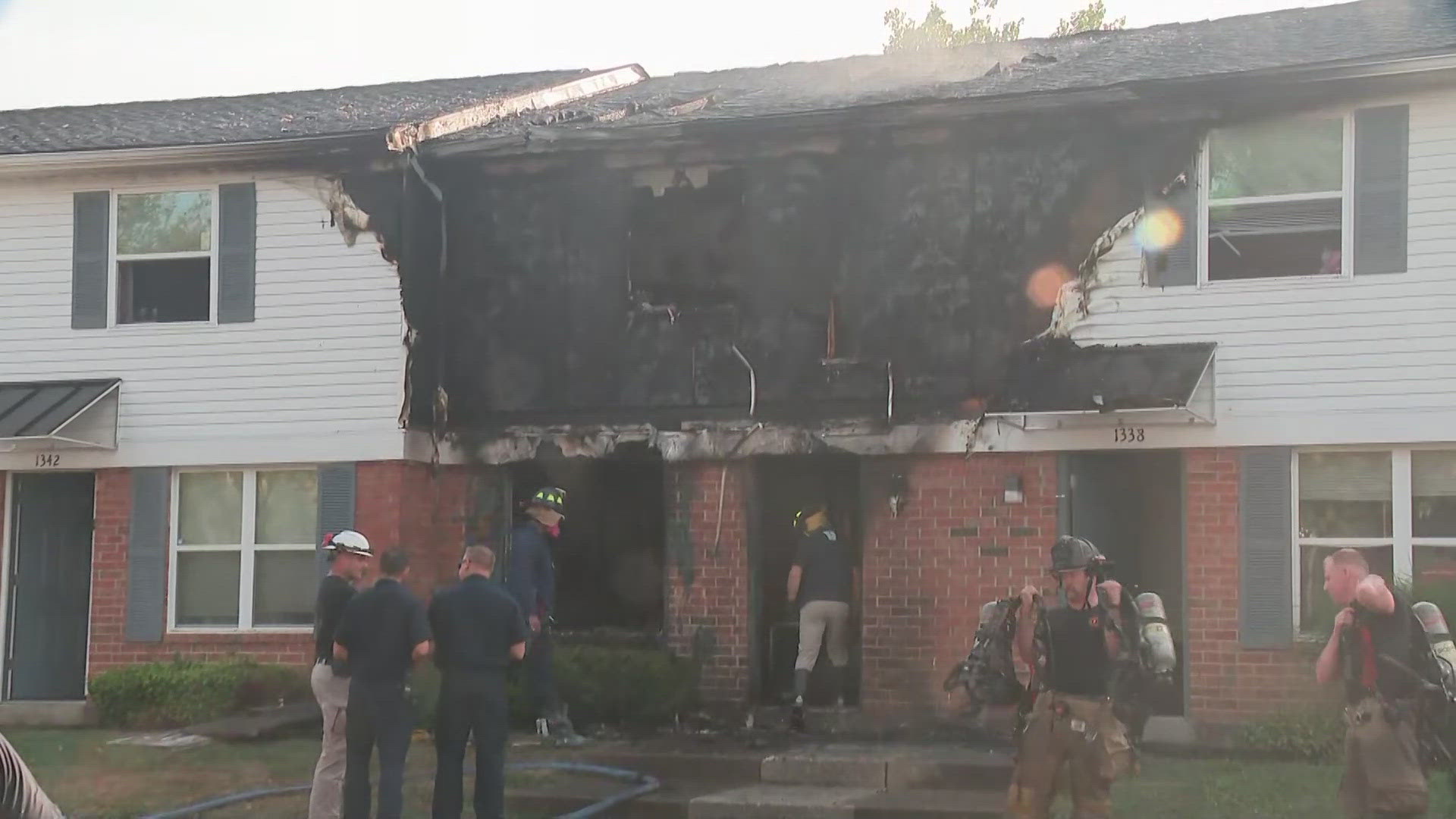 One person was injured in a fire at an apartment complex in west Columbus Tuesday morning.