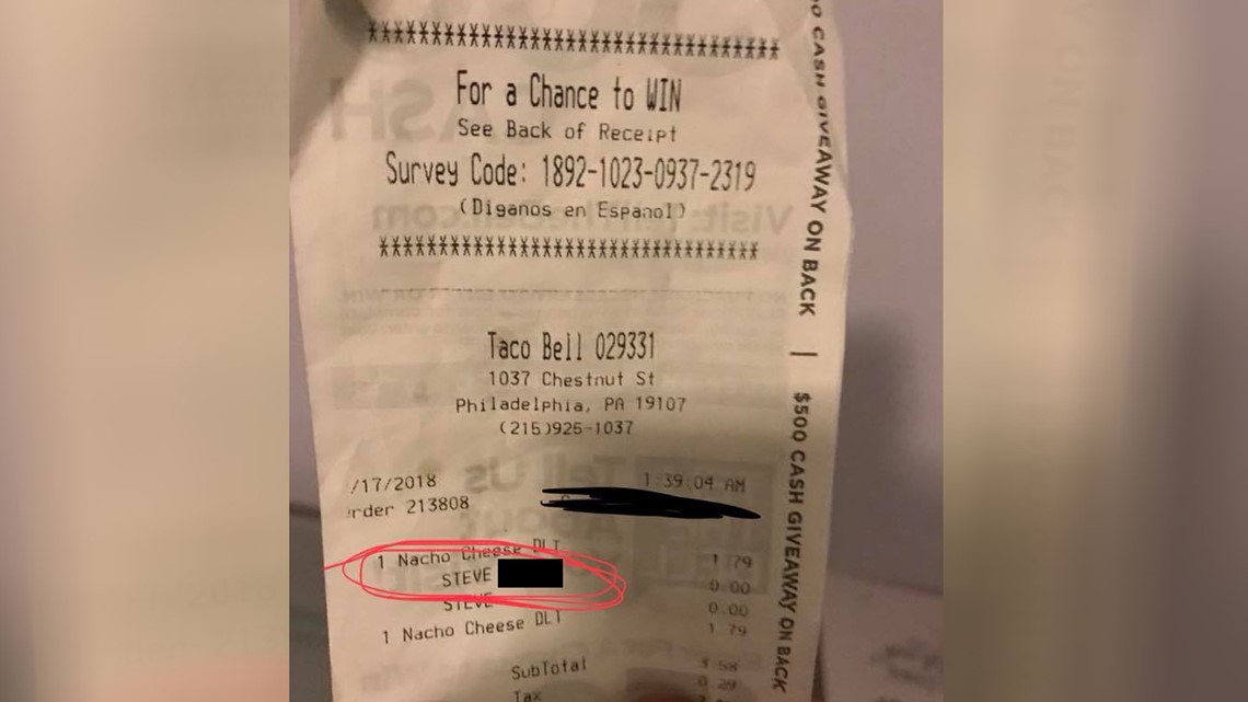 Taco Bell Cashier Out After Putting Racial Slur On Receipt 