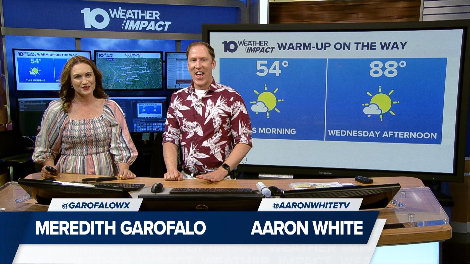 Meteorologists Aaron White and Meredith Garofalo discuss our summerlike temperatures and the rain we're expecting later this week.