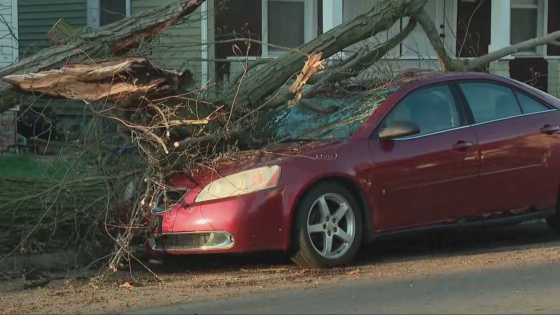 The city of Bucyrus is filled with down trees and power lines and other damage after severe weather made its way through central Ohio Wednesday afternoon.
