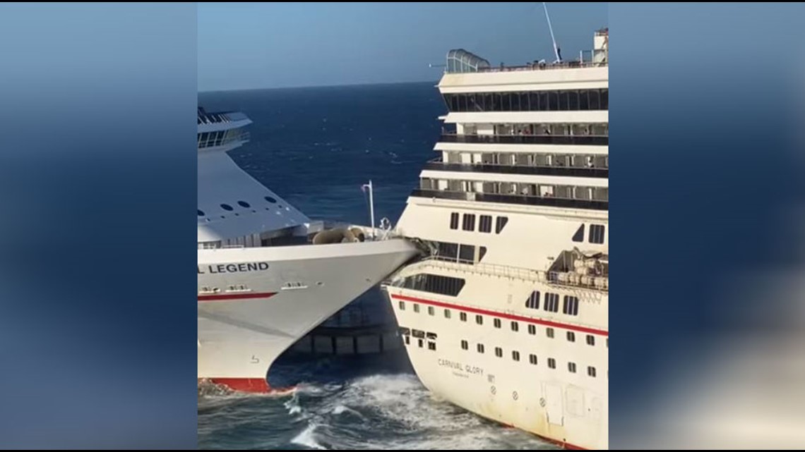 Two Carnival cruise ships collide in Cozumel, Mexico