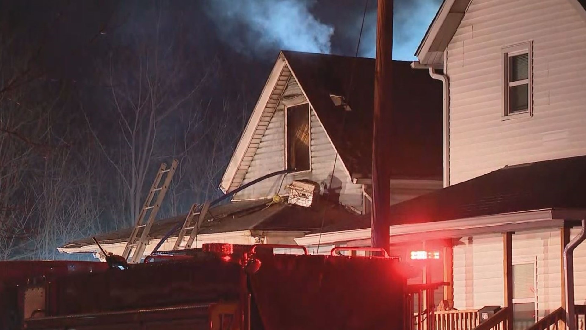 One person was burned while telling dispatchers about a house fire in Franklinton, according to Batallion Chief Steve Martin with the Columbus Division of Fire.