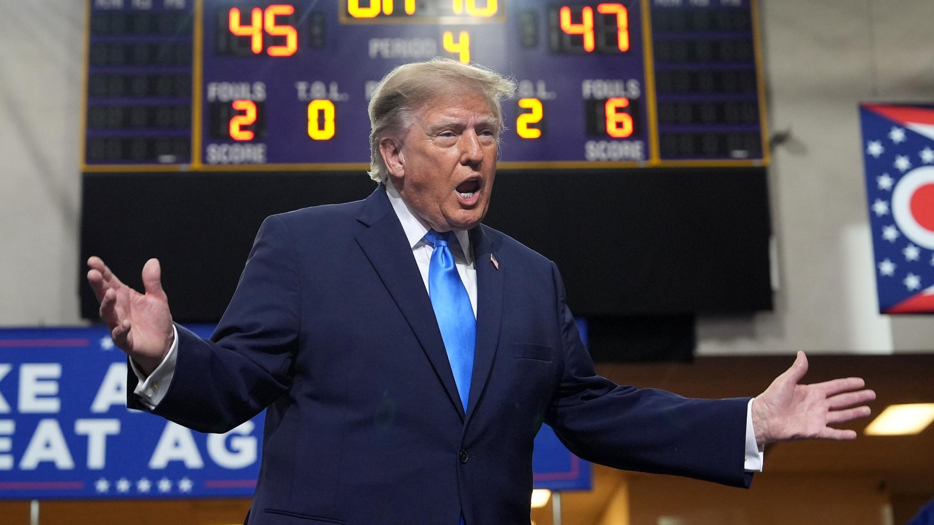 Trump defends data centers in Ohio as he rallies to boost Jon