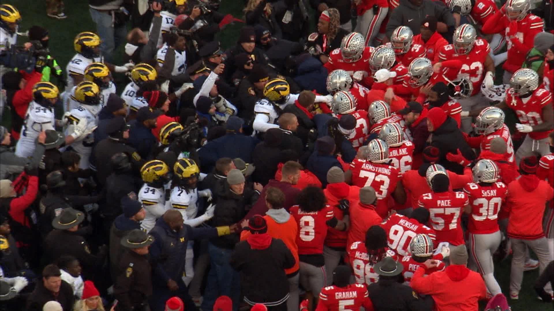 The Big Ten said they determined that the actions of both teams "violated the Big Ten Sportsmanship Policy."