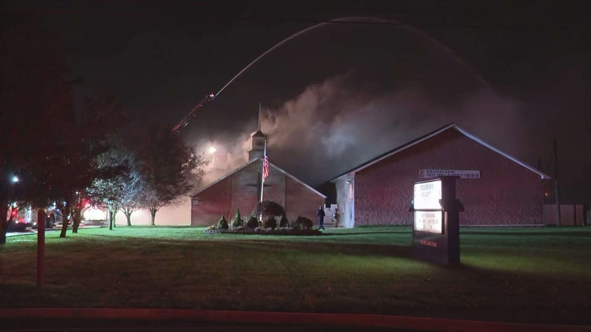 Last Sunday, the sanctuary of the Williams Road Free Will Baptist Church caught fire.