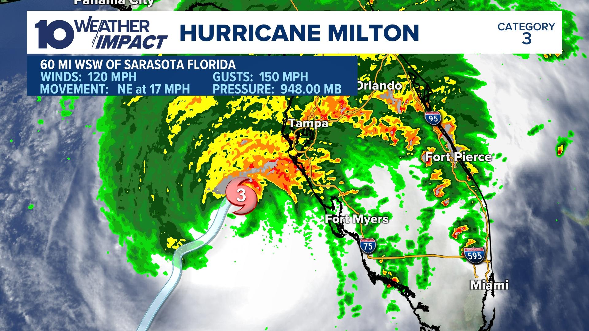 Hurricane Milton is set to hit Florida within a few hours.