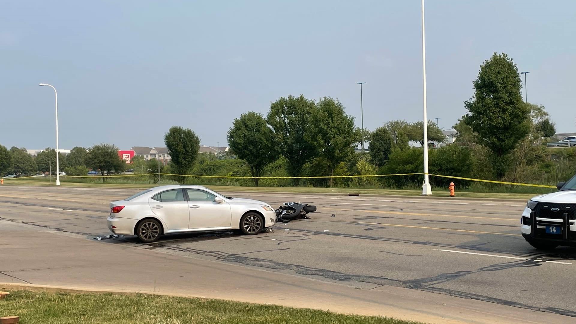A motorcyclist was killed in a crash near Polaris Sunday afternoon, according to the Columbus Division of Police.