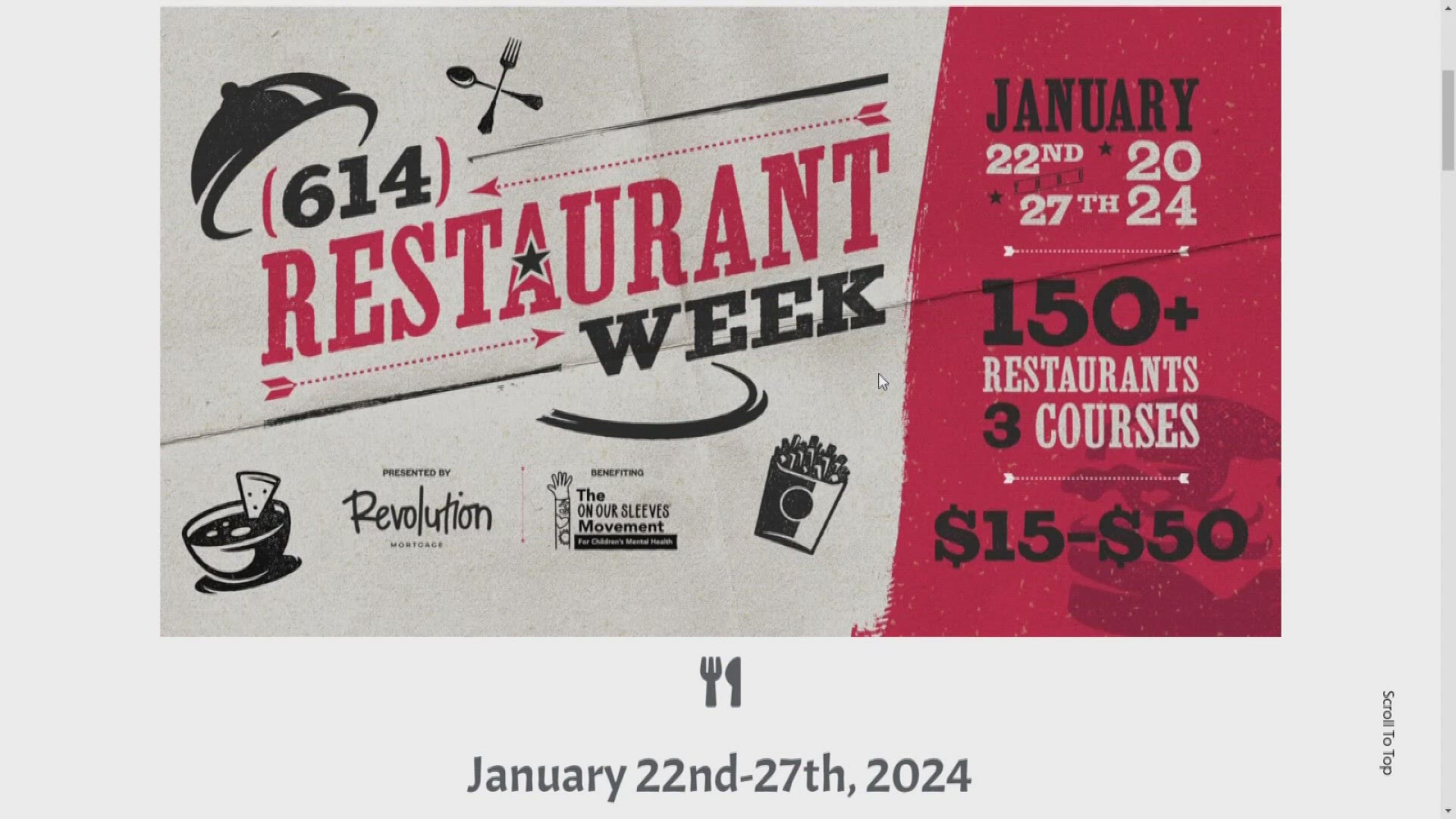 In this special week-long event, taking place Jan. 22-27, restaurants around Columbus will be offering discounted, three-course meals.