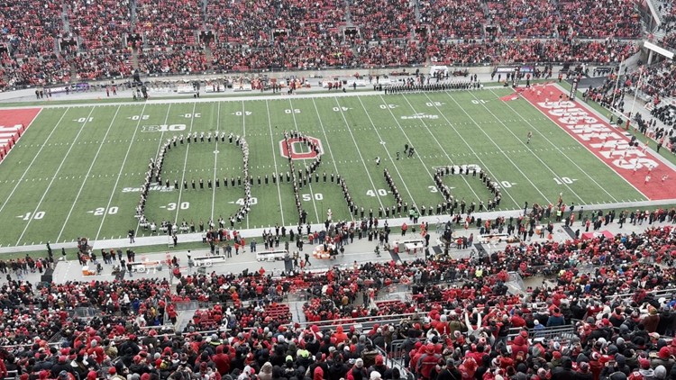 Ohio State Marching Band performs 'Script Ohio' before Indiana game