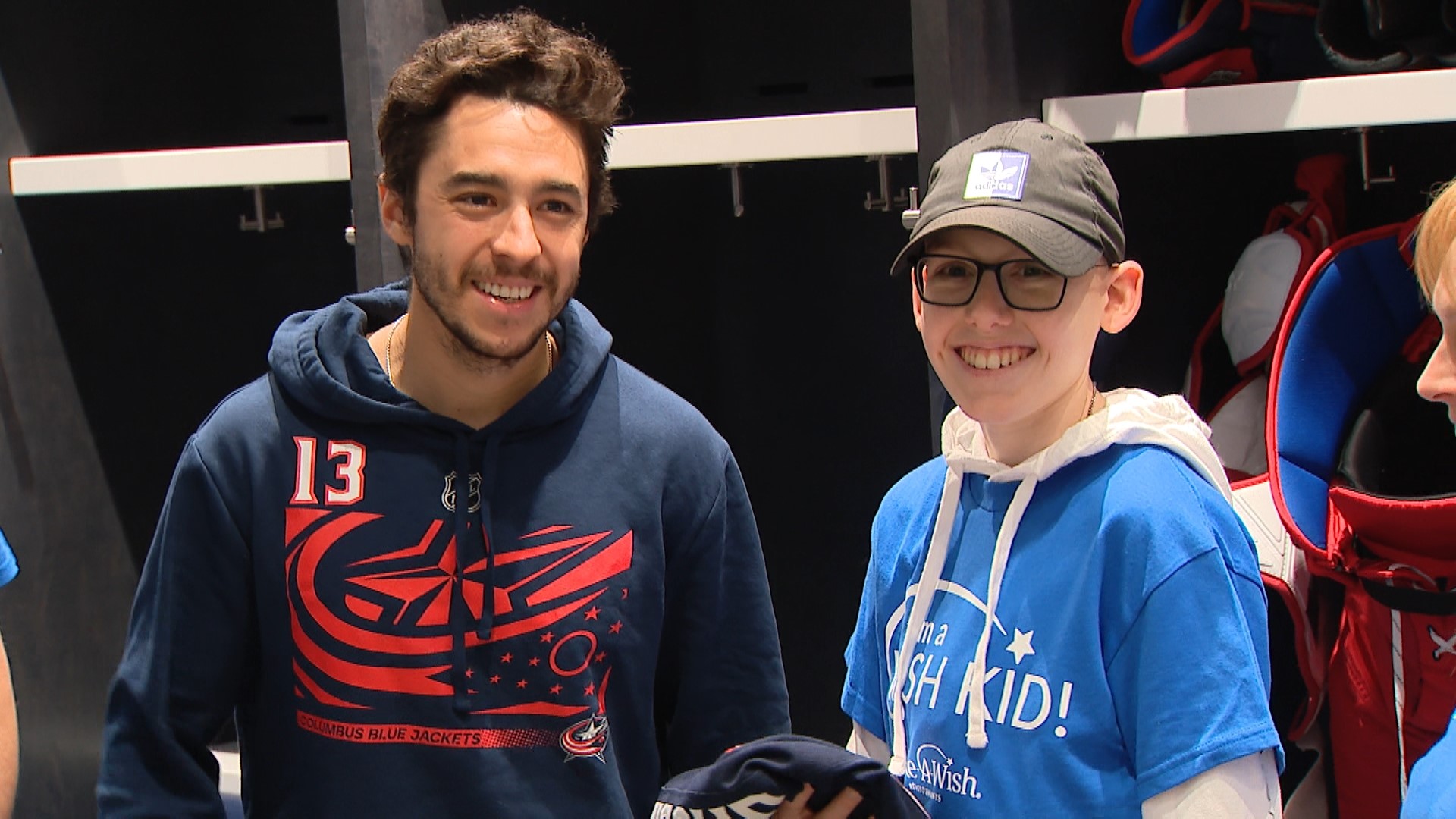 Alexandre and his family traveled from New Brunswick, Canada to Columbus, Ohio to spend the day with Johnny Gaudreau and the Blue Jackets team.