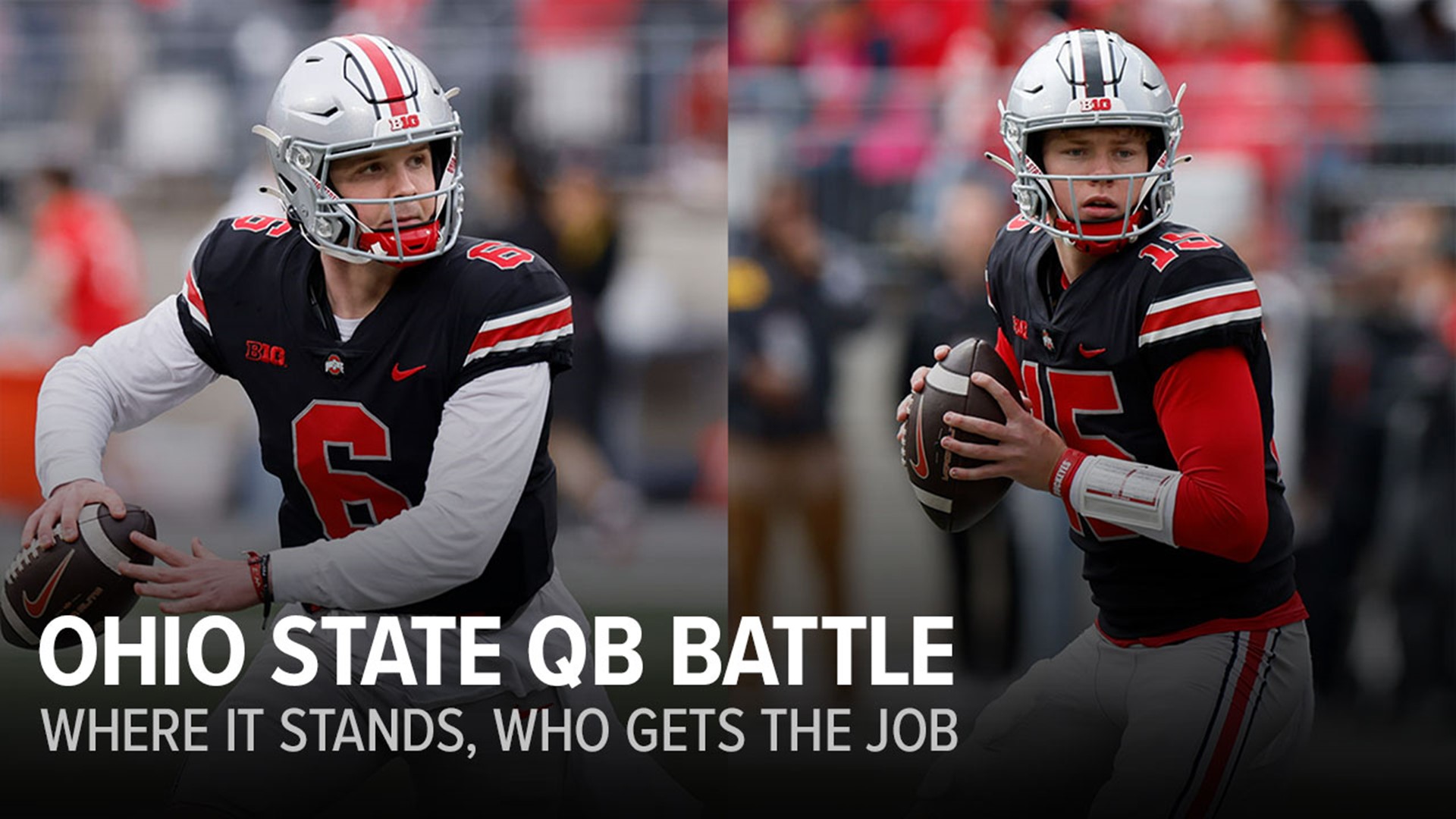 Kyle McCord and Devin Brown are competing to be the Ohio State Buckeye's next starting quarterback.