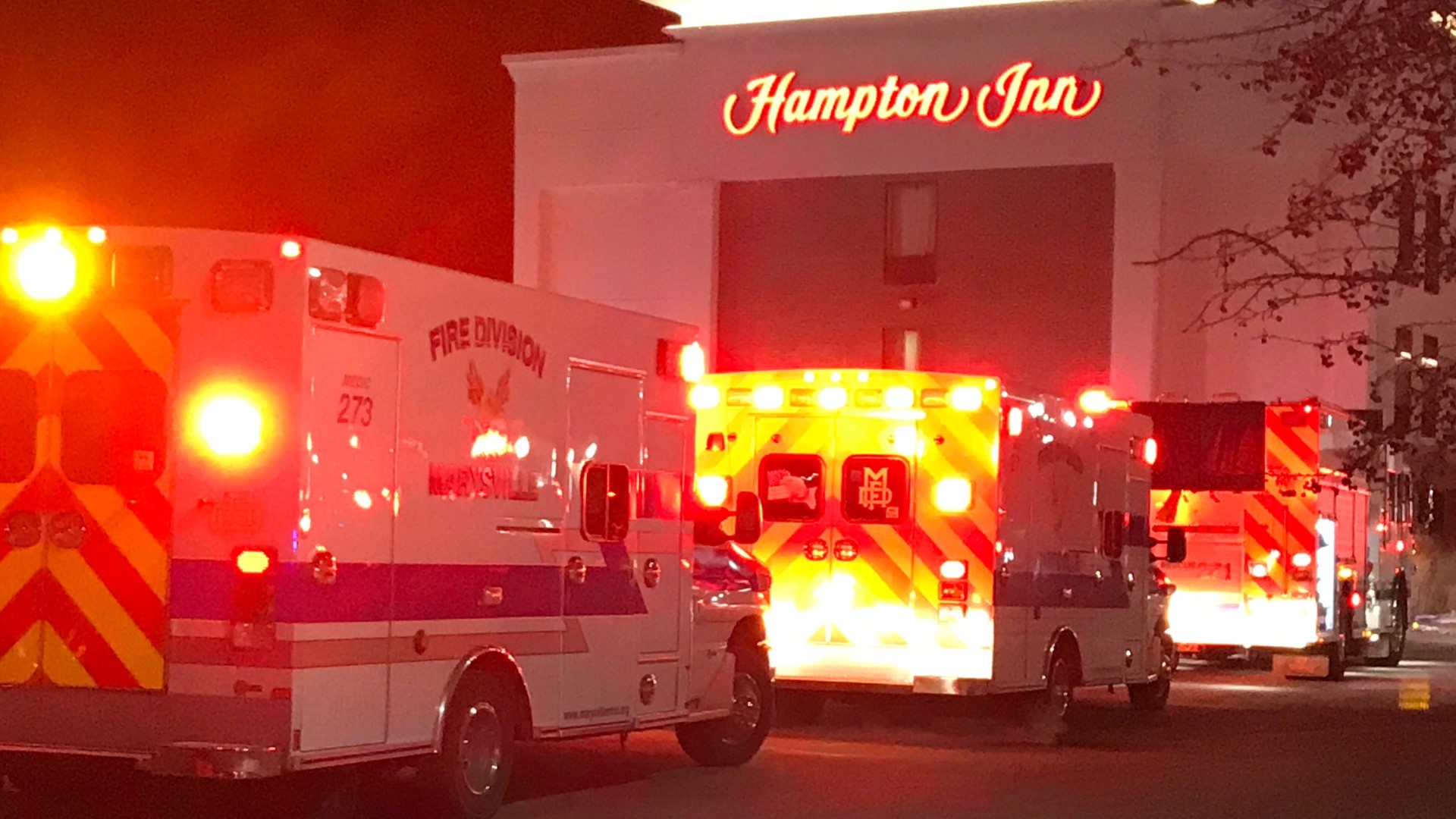 At least 14 people were hospitalized after investigators found "life-threatening" levels of carbon monoxide in the pool area at a Marysville hotel Saturday evening,