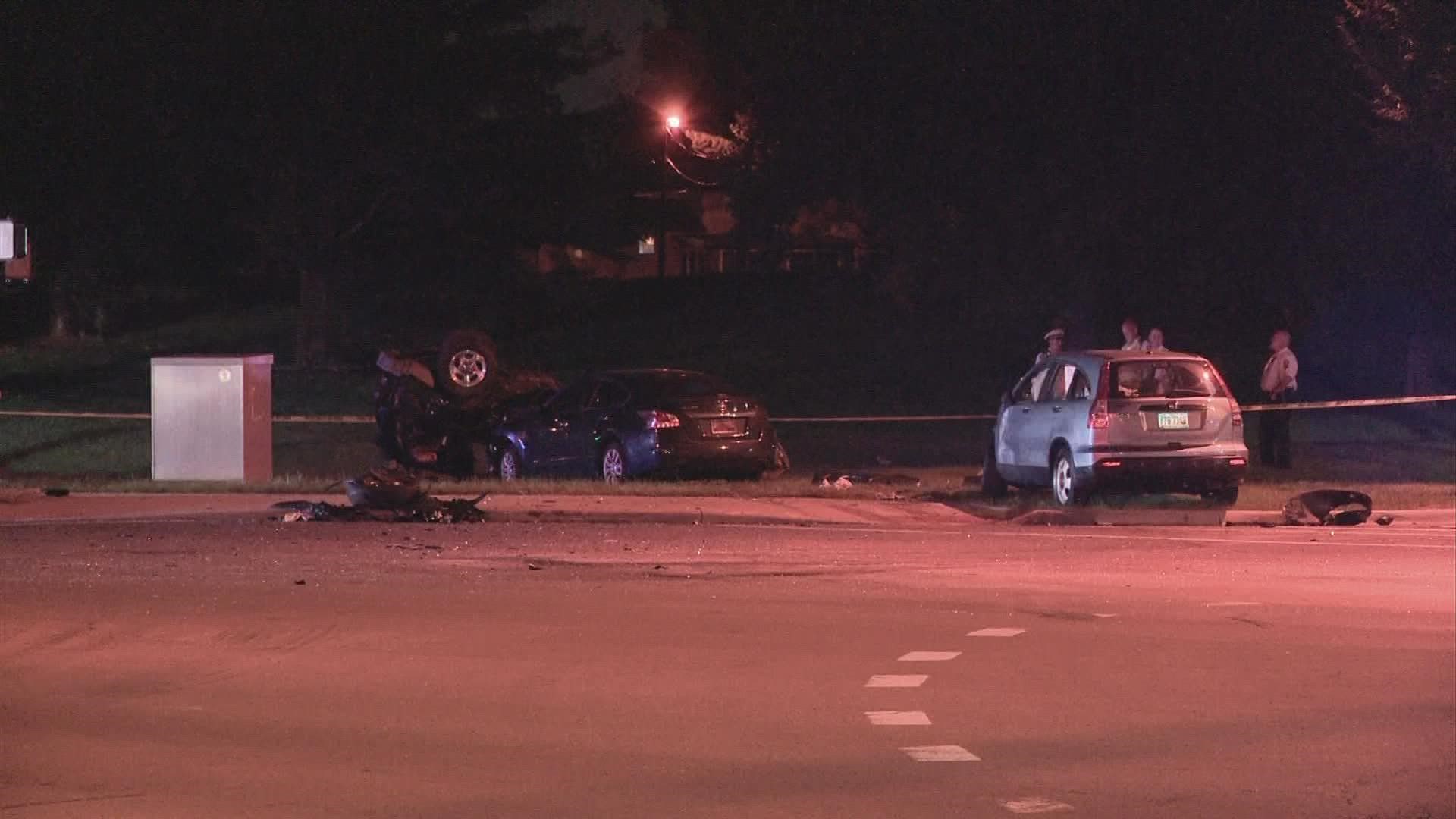 Three people were taken to the hospital following the crash.
