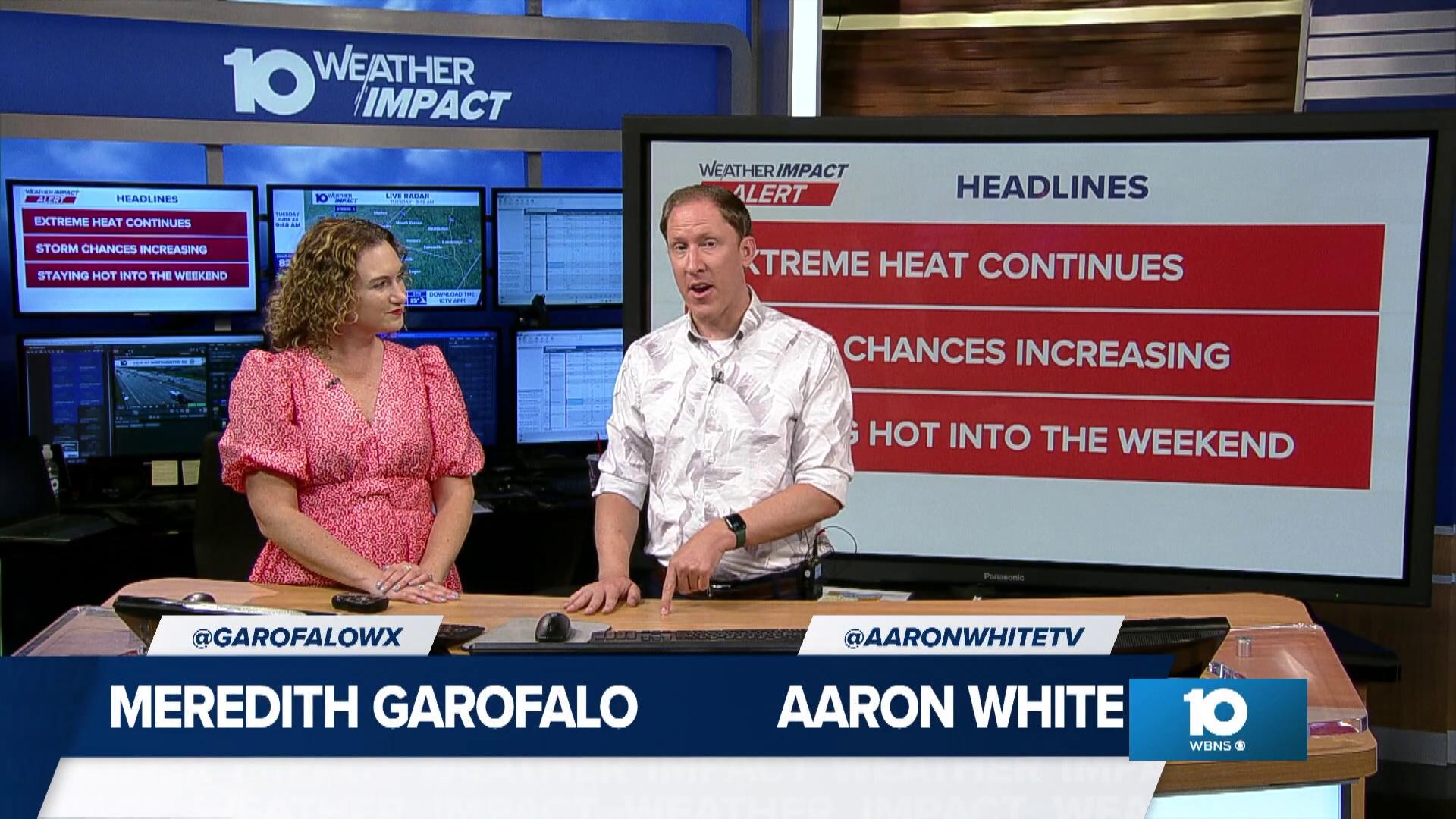 Meteorologists Meredith Garofalo and Aaron White break down what will be yet another hot day and when we might see some relief.