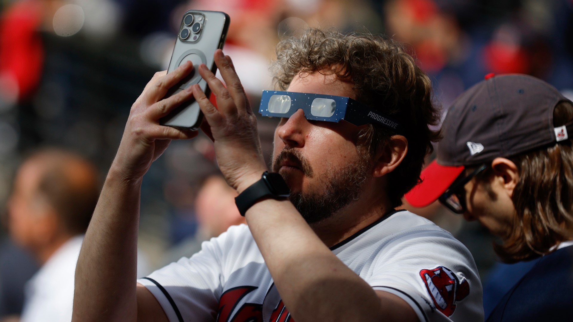 Before Cleveland's home opener, players and fans enjoyed a total solar eclipse.