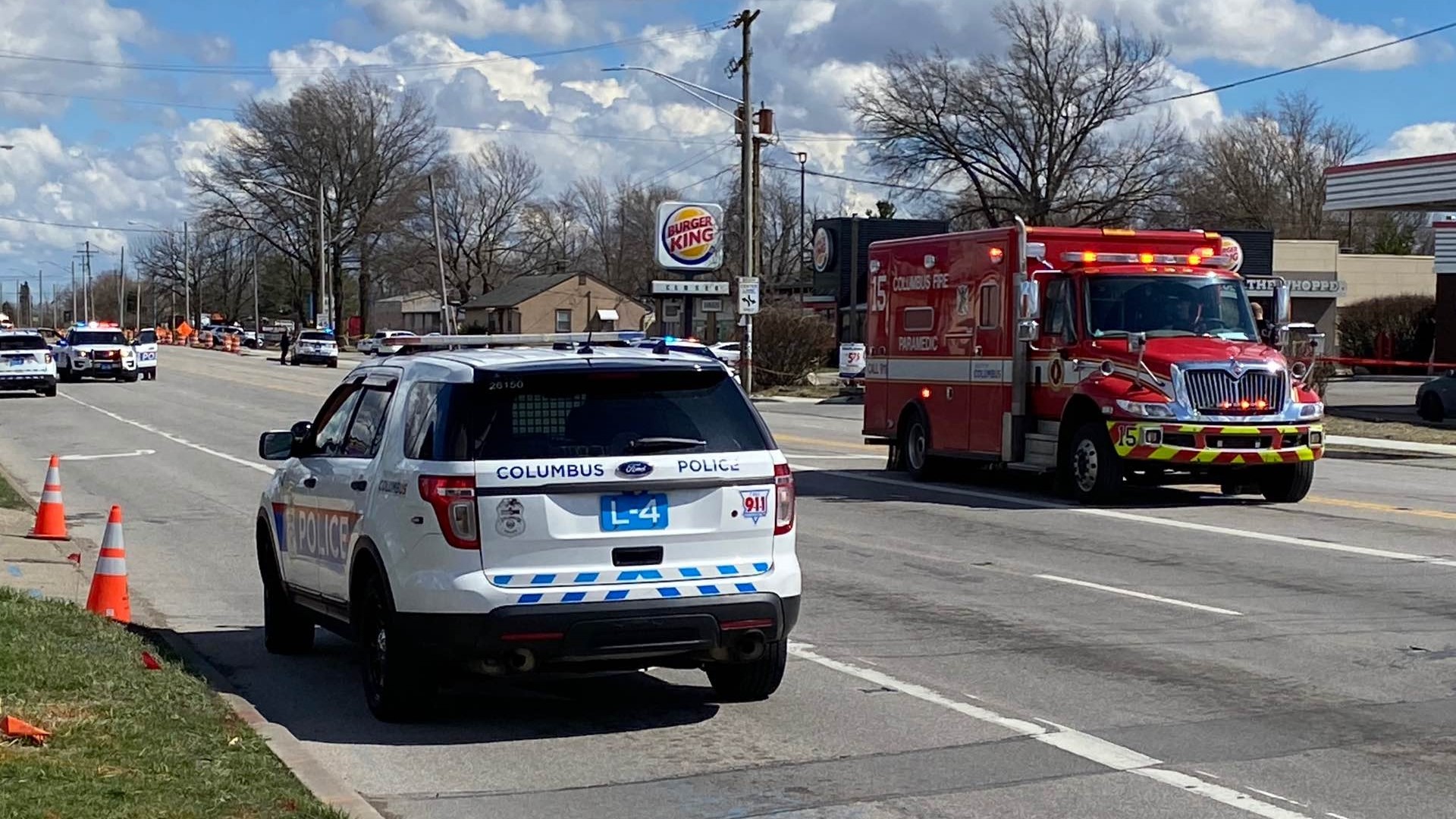Both officers on scene were working special duty outside of a bingo hall in the 3300 block of Refugee Road just before 2 p.m. when the incident occurred.
