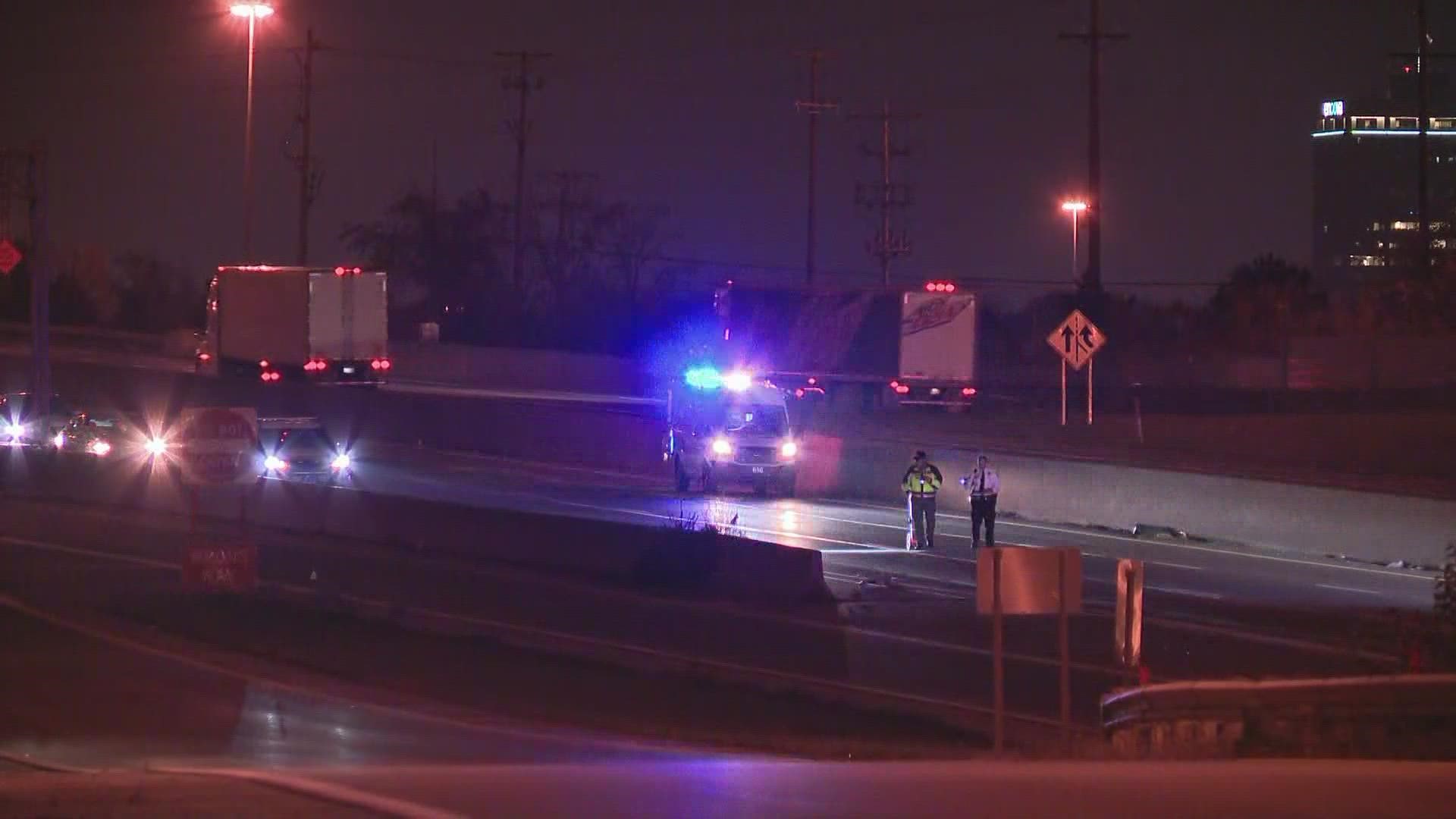 A pedestrian was hit and killed on I-71 near I-670 just before 2:30 a.m. Tuesday.