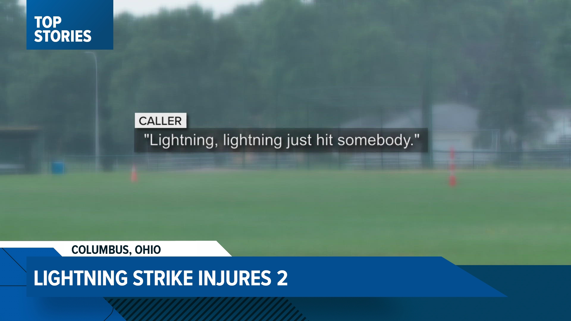 Lightning struck two people at Northland High School on Sunday, leaving them critically injured and causing chaos among witnesses.